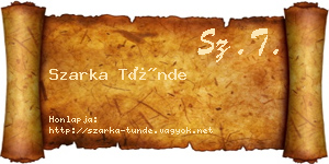 Szarka Tünde névjegykártya